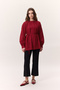 Gathered Detail Wide Shirt Red - 4