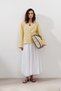 Partial Wide Cotton Skirt Ecru