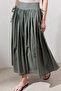 Tie-Up Detail Wide Skirt Pine Green - 5