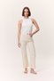 High Waist Flare Leg Jean Ecru - 3