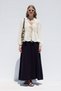 Wide Cut Muslin Skirt Black