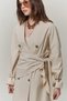 Shawl-Detail Design Trench Coat Cream