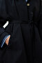 Stockholm Shawl Detail Oversize Trench Coat Black - 4