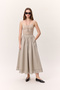 Wide Skirt with Embroidery Detail Stone - 4