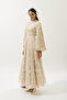 Puffy Floral Long Sleeve Evening Dress Pearl - 4