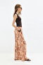 Women's Patterned Wide-Leg Pants Flowy High-Waist Viscose - 2