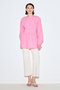 Beli Pile Detail Long Sleeve Bluz Pink - 4