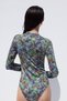 Patterned Zippered Surf Swimsuit Tiny Flower - 8
