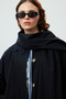 Stockholm Shawl Detail Oversize Trench Coat Black - 3