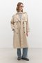BUTTONED DOUBLE-BREASTED TRENCH COAT BEIGE - 4