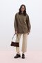 Straight High Waist Denim Pants Camel - 2
