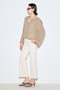 Linen Mixed Shirt with Wide Collar Khaki - 2