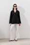 Linen Wide Sleeve Shirt Black - 3