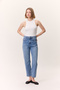 High Waist Mom Fit Jeans Blue - 2