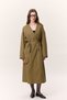 Shawl Detail Design Trench Coat Green - 4