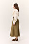 Wide Skirt with Embroidery Detail Green - 7