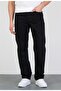 Men's Black Washed Straight/Baggy Fit Patterned 100% Cotton Jean Denim Trousers Man - 5