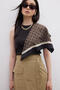 Patterned Cotton Scarf Monogram-Brown