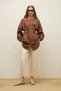 LINEN BALLOON SLEEVE SHIRT BROWN - 3
