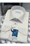 Classic Long Sleeve Pocketless Lycra Comfortable Fabric Men's Shirt Fs-004517 - Cream - 3
