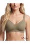 Women's Ultra Comfortable Molded Thick Strap Laser Cut Invisible Bra Khaki - 2399