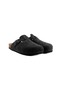 Comfortable Fit Suede Black Slippers with Closed Front Buckle 7005 - 2