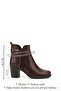 Women's Brown Antique Zippered Thick Heeled Genuine Leather Boots - 2