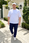Sports Men's Sweatpants with 3 Pockets and Zipper Rea-0705 Navy Blue - 2
