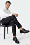 Men's Black Lace-Up Genuine Leather Classic Shoes - 3