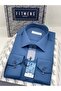 Classic Long Sleeve Pocketless Lycra Comfortable Fabric Men's Shirt Fs-004517 - Light Navy Blue