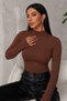 Women's 6-Piece Bitter Brown Body Suit with Finger Detail - 2