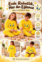 Yellow Girls and Boys Plush Tracksuit Set with Crew Neck Figure Ak4078 - 2