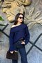 Women's New Season Madonna Collar Ribbed Oversize Knitted Sweater Sun125