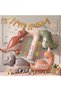 Retro Dinosaur Concept Age 7 - 6-Piece Extra Large Birthday Balloon Set - Party Decoration Set with Pastel Foil Number and Dinosaur Balloons