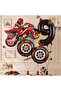 Motorcycle Themed 1 Year Old Foil Balloon Set 4 Piece Motorcycle Birthday Set