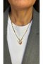 Red Heart Pendant Steel Necklace Gold Color t Bar Detailed 50 cm Women's Necklace - 3