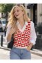 Red Heart V-Neck Regular Women's Sweater - 4