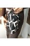 Unisex Wristlet Belted Feather Textured Genuine Calfskin Handbag, Travel Bag - Black 20X12X9 cm - 3