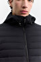 Men's Black Duck down Hooded Collar Water Repellent Comfort Fit Coat A62Y6187 - 2