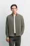 Men's Khaki Bottom-Bottom Britli Modal Blended Striped Long Sleeve Comfort Fit Shirt A62Y2080