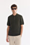 Men's Khaki Polo Collar Buttoned Soft Touch Regular Fit Knitwear T-Shirt A61Y5020 - 2