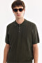 Men's Khaki Polo Collar Buttoned Soft Touch Regular Fit Knitwear T-Shirt A61Y5020 - 4