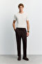 Men's Brown Elastic Waist Lace-Up Easy-Iron Relaxed Fit Jogger Pants A62Y3041