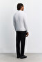Men's Ecru Polo Collar Zippered Easy-Ironing Anti-Wrinkle Regular Fit Sweater A62Y5010 - 5