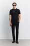 Men's Black Crew Neck Printed Viscose Blended Easy-Iron Regular Fit T-Shirt A62Y1008 - 7