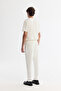 Men's White Classic Waist Jersey Cotton Carrot Fit Trousers A42Y3061 - 3