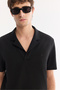 Men's Black Apaj Collar Easy-Iron Comfort Fit T-Shirt A61Y1013 - 2