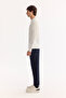 Men's Ecru Crew Neck Rayon Non-Pilling Regular Fit Knitwear Sweater A52Y5001 - 3
