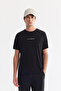 Men's Black Crew Neck Printed Soft Touch Breathable Regular Fit T-Shirt A61Y1020