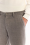 Men's Gray Velvet Corduroy Carrot Fit Pants with Elastic Sides A52Y3039 - 4
